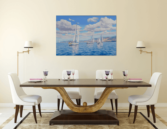 Seascape with Sailboats