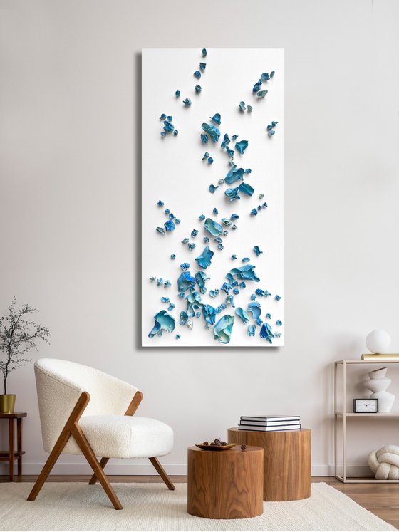 Whimsical Impermanence, blue #2 (24"x48")