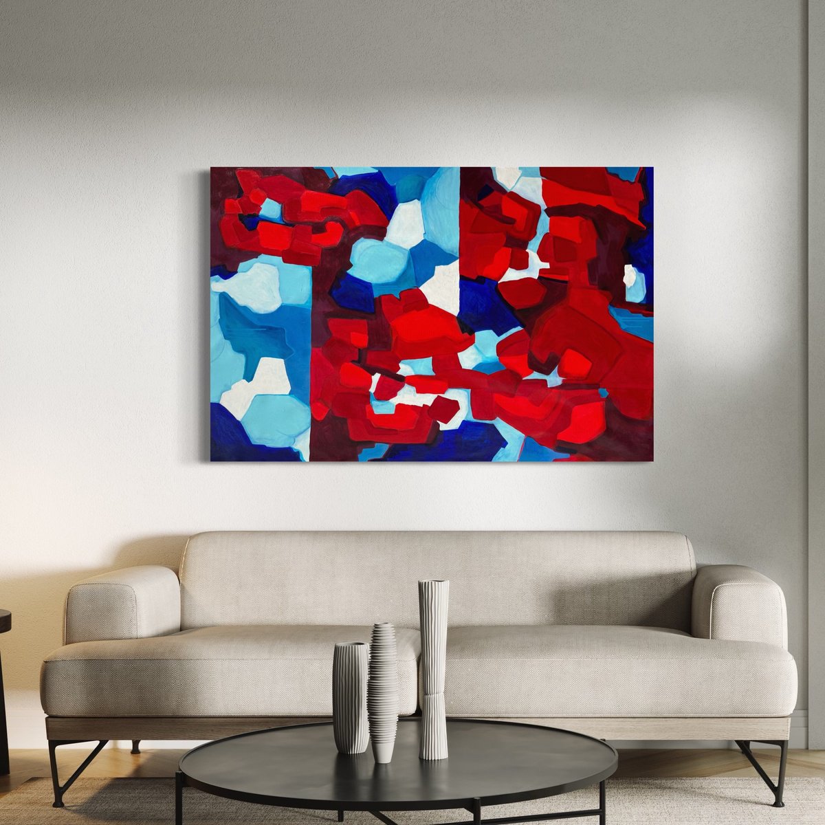 Abstract Painting By Samantha Malone, 37 X 55", Moving Landscapes, Original Artwork