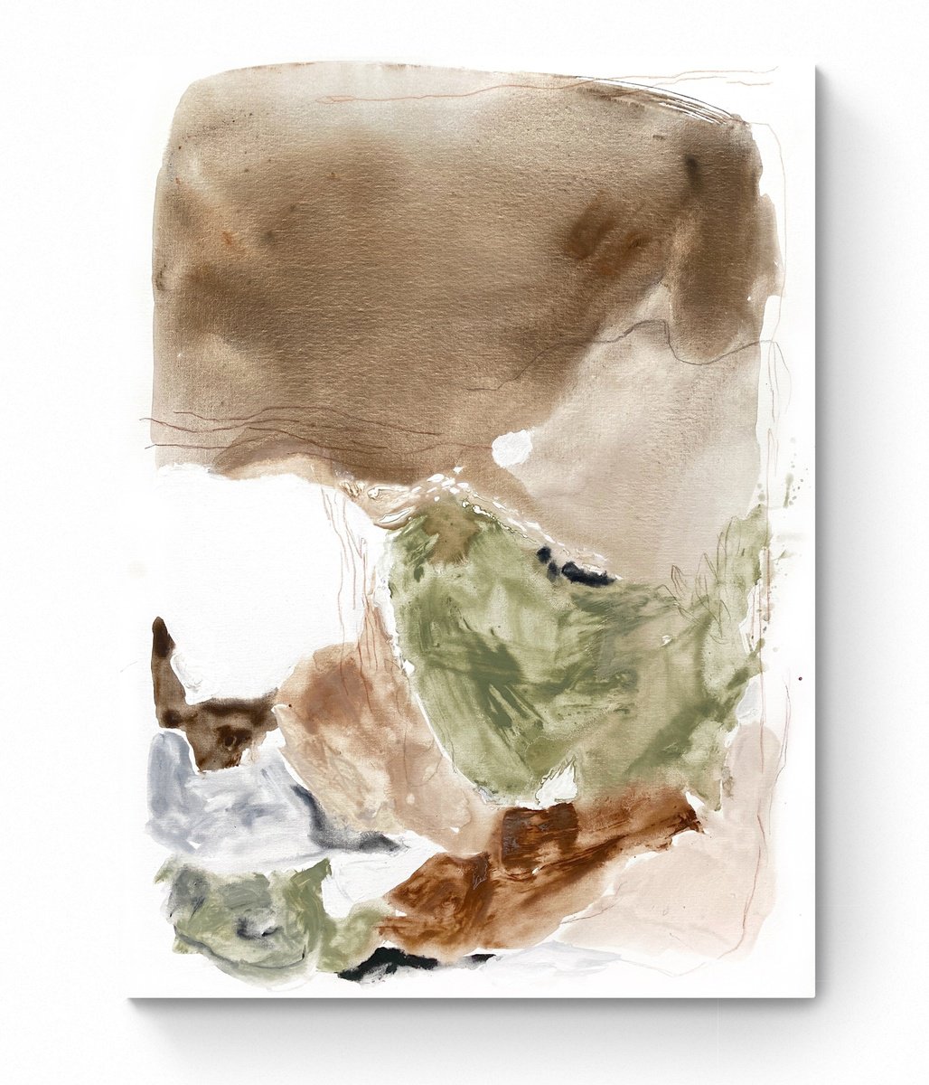 Abstract Painting By Cristina Dalla Valentina, 24 X 31, Piccole Terre 2, Original Artwork