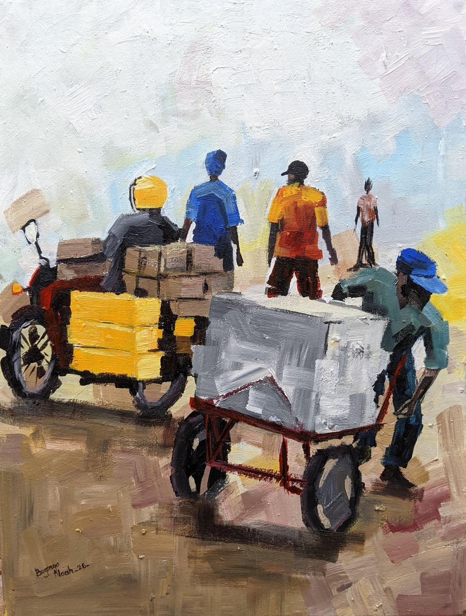 Working All The Time By Bugingo Noah, 12 X 16, Artwork For Sale On Artfinder