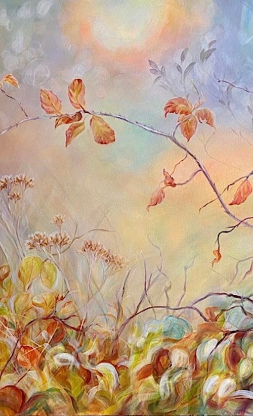 Moments in Time- wild hedgerow painting by Anita Nowinska