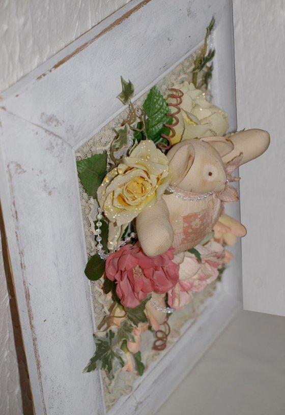 Sweet Bear - Mixed Media Nursery Room Decor by Kathy Morton Stanion