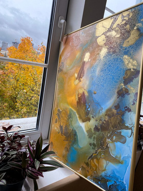 Autumn Gold Abstract Painting
