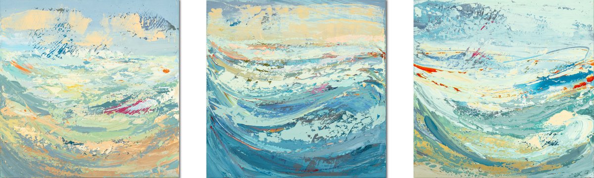 3 Emotional Seascapes By Susana Sancho Beltran, 79 X 24, Artwork For Sale On Artfinder