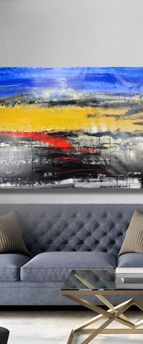 large paintings for living room/extra large painting/abstract Wall Art/original painting/painting on canvas 120x80-title-c731 by Sauro Bos