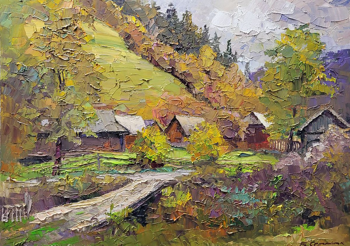 Carpathian motif with a bridge by Boris Serdyuk