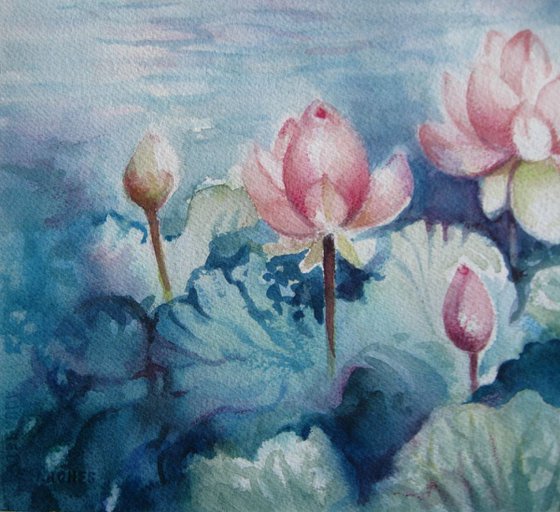 Lotus bloom - floral art