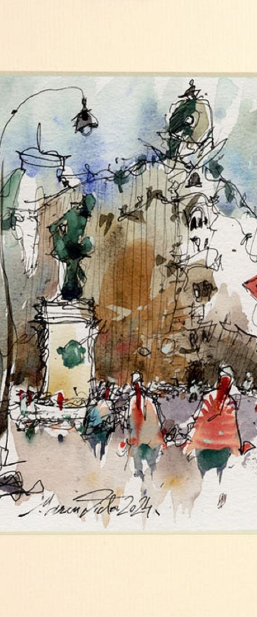 Vienna Watercolor Art by Marin Victor