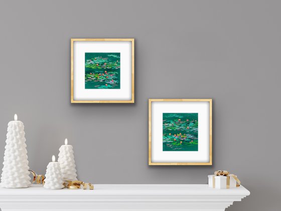 Green Water Lilies Pond