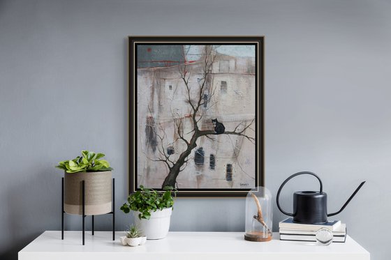 Cat on the Bare Branch