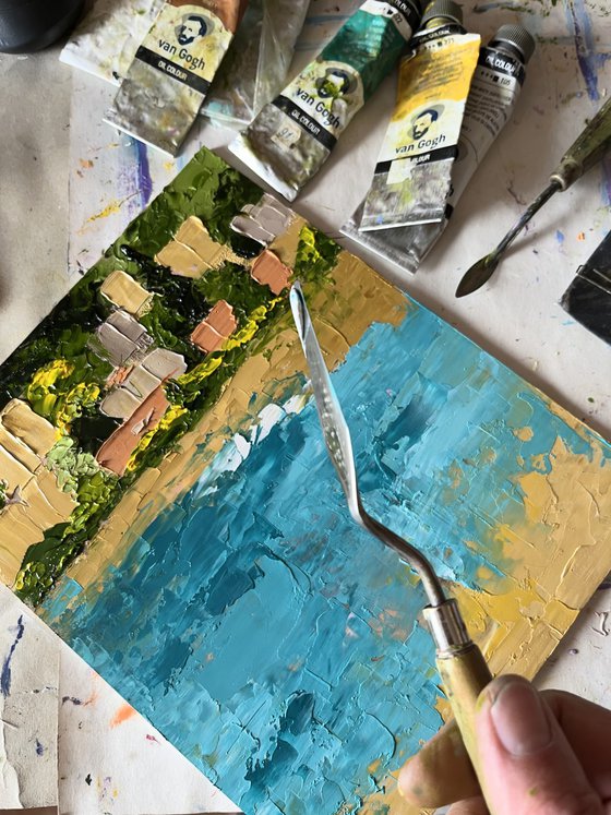 Couple Positano Original Painting