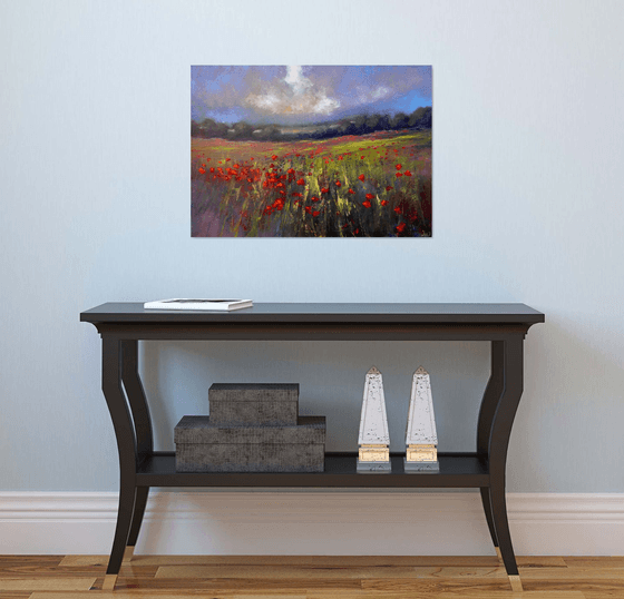 Landscape with poppy field