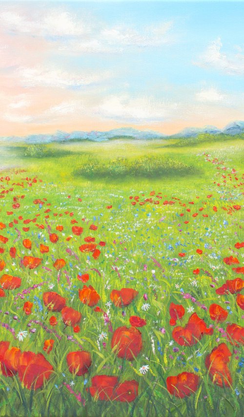 Poppy field in summer 5 by Ludmilla Ukrow