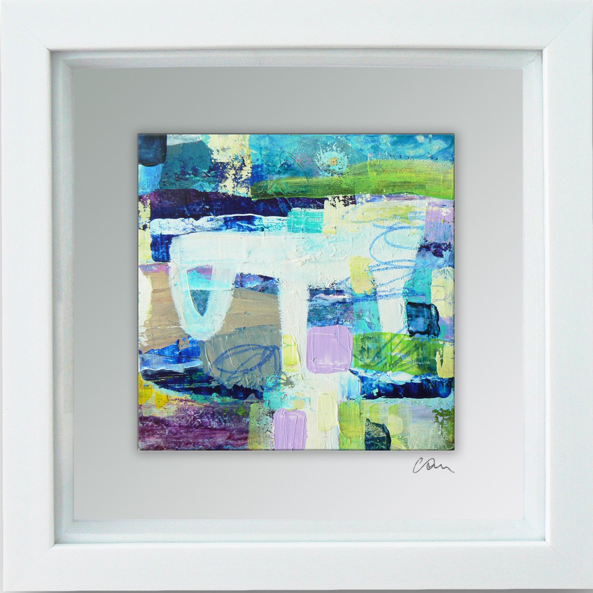 Framed ready to hang original abstract - Industry #1 by Carolynne Coulson