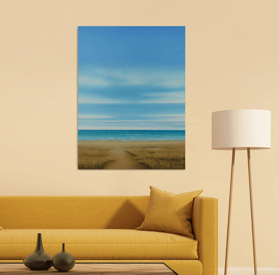 Golden Beach - Blue Sky Seascape