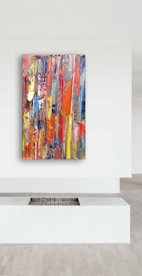 "Messed Up" - SPECIAL PRICE-  Original PMS Oil Painting On Reclaimed Wood - 22.5 x 38 inches by Preston M. Smith (PMS)