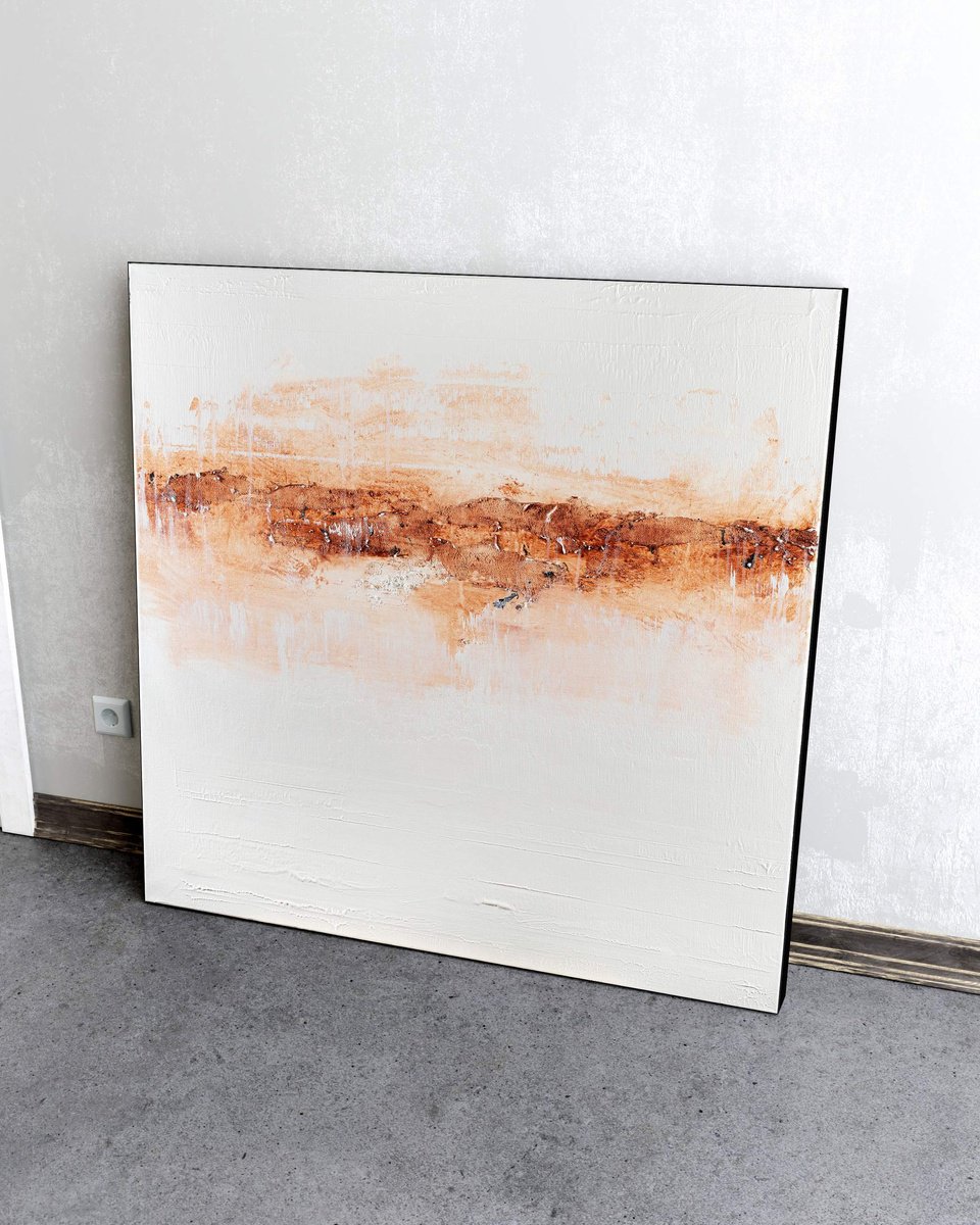 Organic Abstract Acrylic Painting By Nemanja Nikolic, 36 X 36", Sky