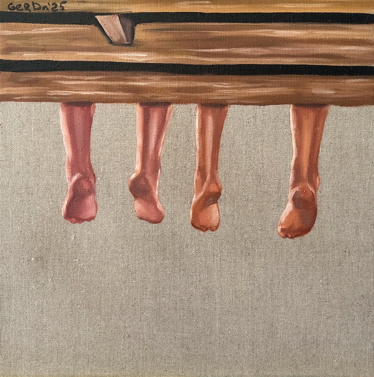 Impressionistic Portrait Oil Painting By Daria Gerasimova, 16 X 16, Two Lovers On The Pier, Original Artwork