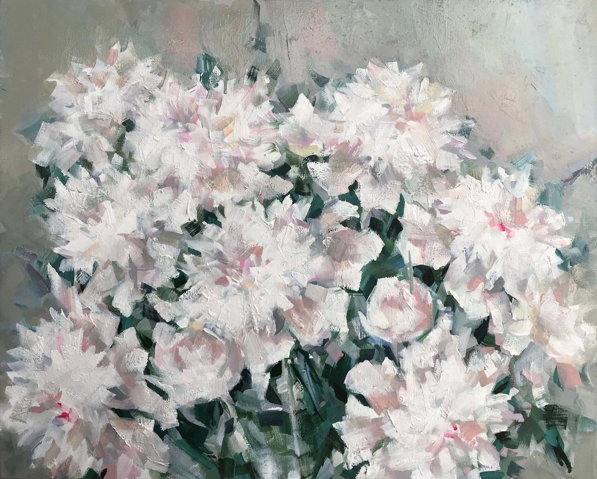 Peonies for you. 2. one of a kind, handmade artwork, original painting. by Galina Poloz