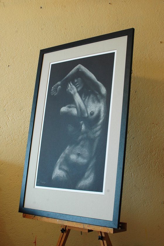 Dry Pastel Nude Study.