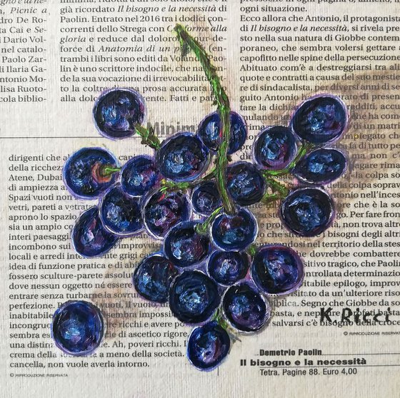 "Grapes on Newspaper"