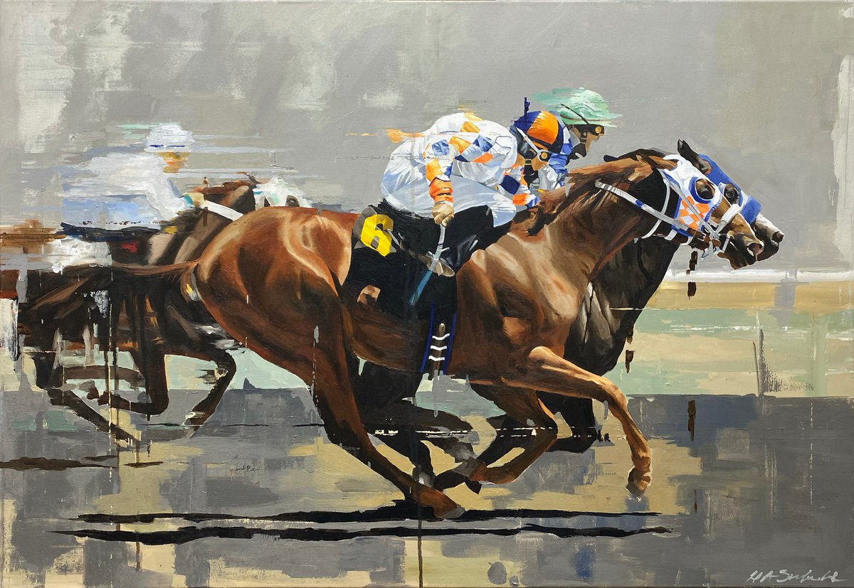 Horse Race - Neck and Neck by Helen Sinfield