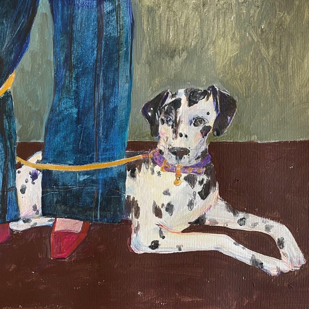 Impressionistic Animal Painting By Anastasia Mazur-Skrobova, 11 X 11, Dalmatian, Original Artwork
