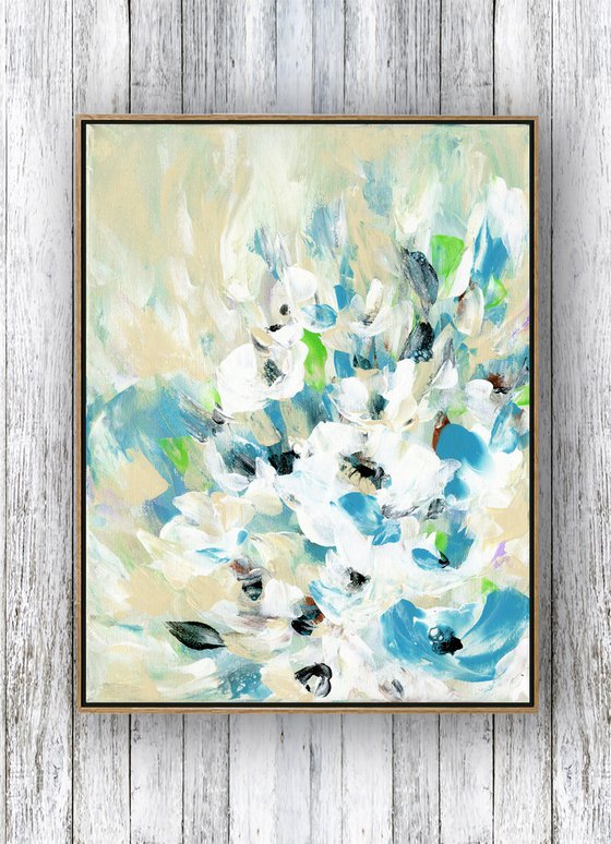 Tranquility Blooms 29 - Floral Painting by Kathy Morton Stanion