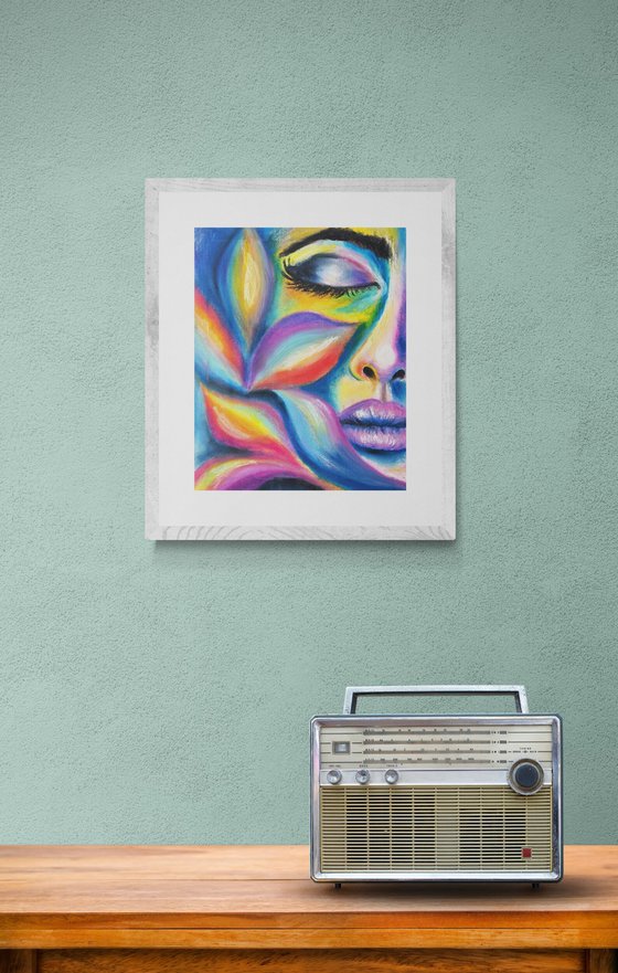 Mystic Bloom – Colorful Female Portrait