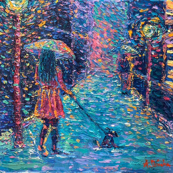 Girl with Rainbow Umbrella #2