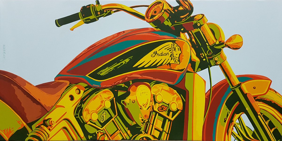 Automobiles - Classic meets Pop - INDIAN Motorcycle by Sonaly Gandhi