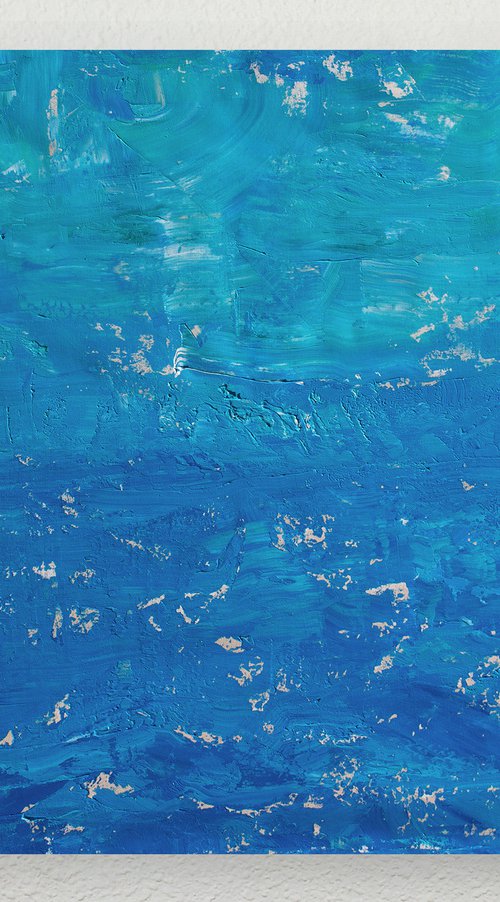 Aqua Blue 200813, minimalist abstract blue seascape by Don Bishop