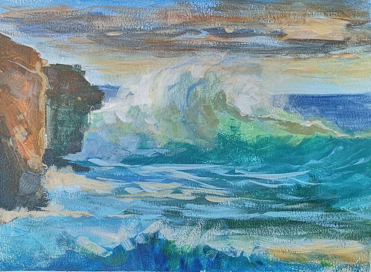 The wave (From the Fast acrylic on paper paintings series, 11x15