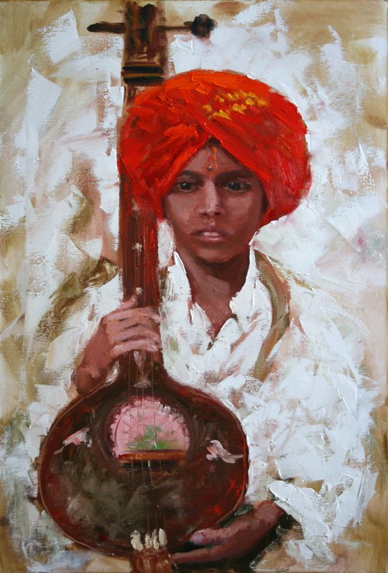 Boy with tanpura