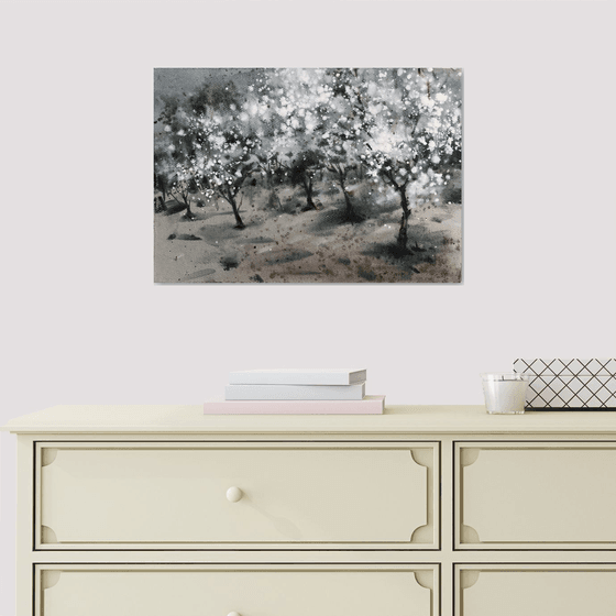 Thousands of cherry blossoms 5. One of a kind, original painting, handmade work, gift, watercolour art.