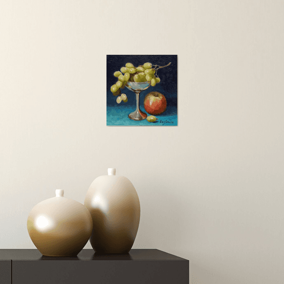 Still Life with Apple and Grapes