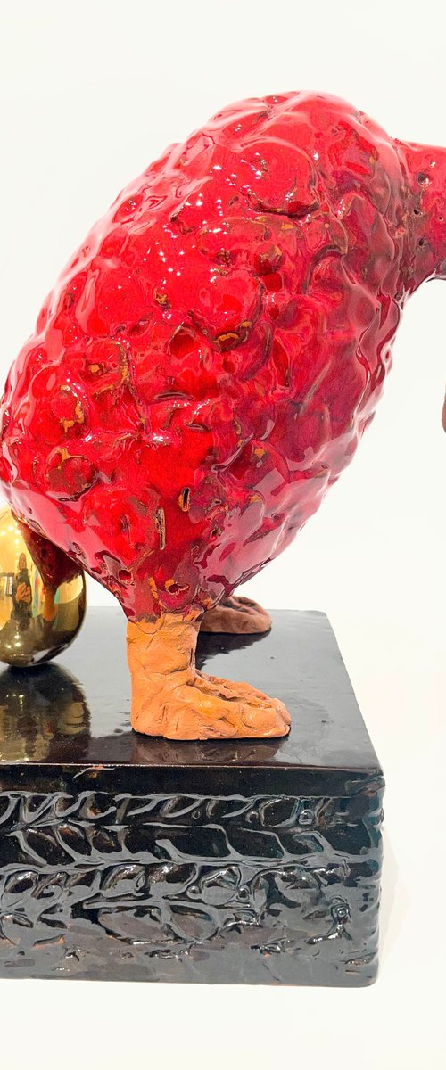 Amazing Red Bird by Nora  Blazeviciute