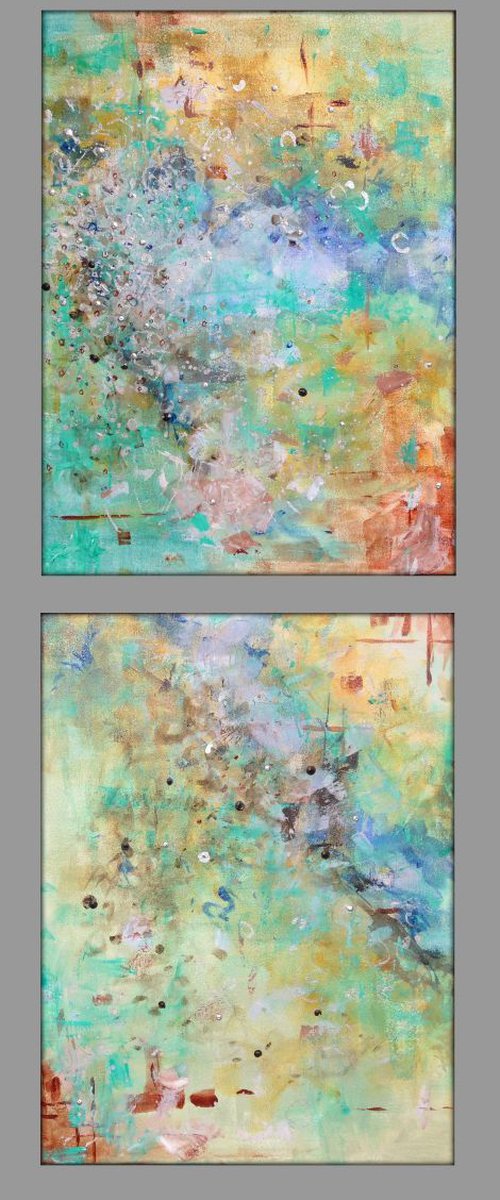Nebula Medianoche | Diptych by Heather W.  Ernst
