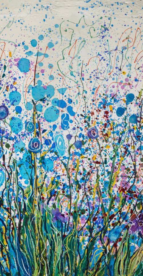 Mid Summer Meadow Flowers - Original Painting   by Olena Art by Lena Owens at OLena Art