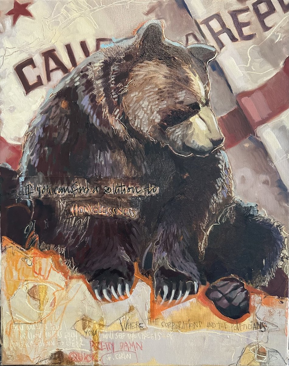 Expressive Animal Painting By Alessandra, 16 X 20, Unyielding Resistance, Original Artwork