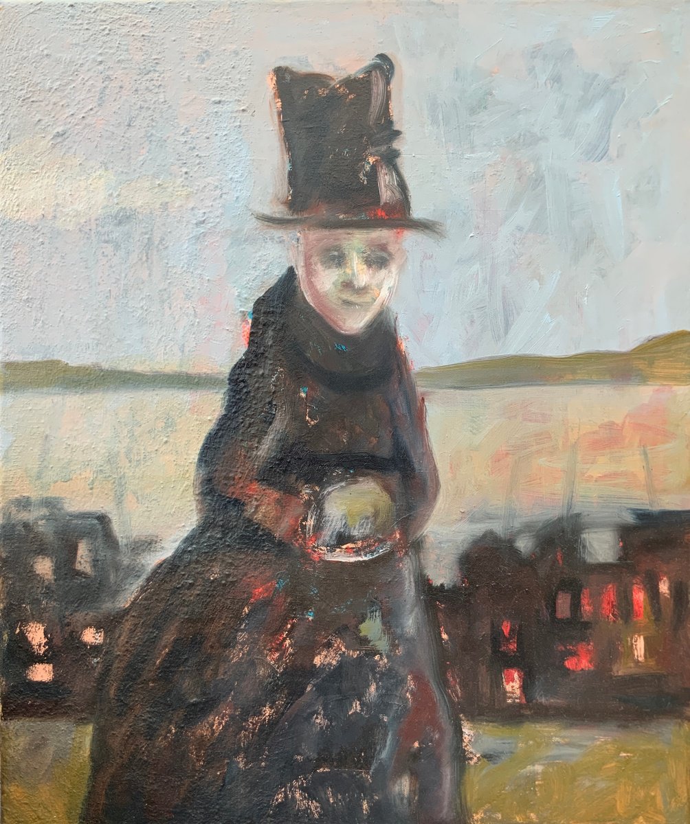 Surrealistic Portrait Oil Painting By Alexandra Jagoda (Ovcharenko), 20 X 24, The Watcher Of Dusk, Original Artwork