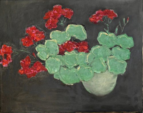 Red geranium by Elena Zapassky