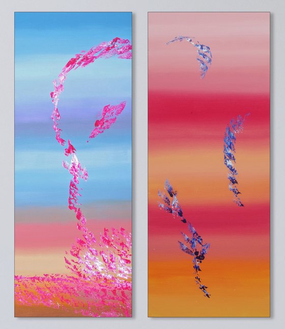 Spring coming, Full Series, Diptych, n° 2 Paintings