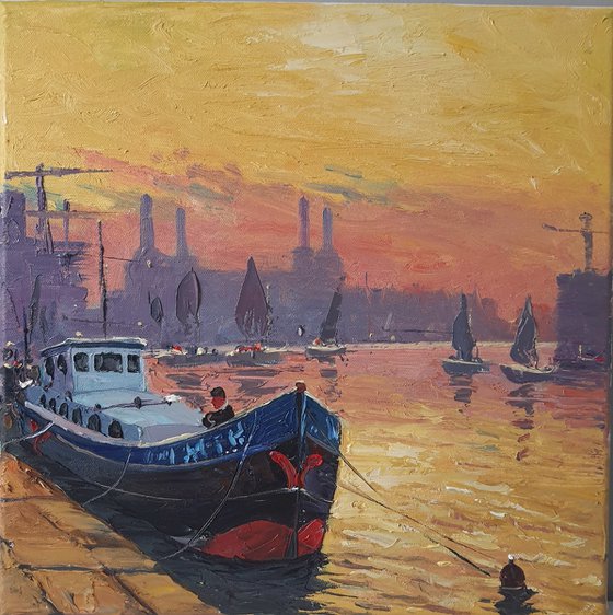 London Battersea at sunset