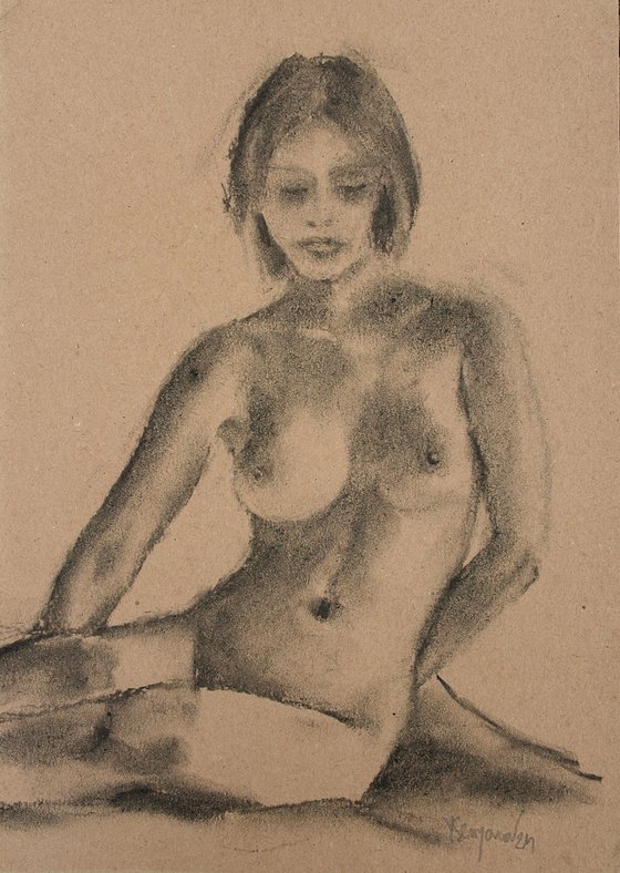 Female Figure 50 Charcoal