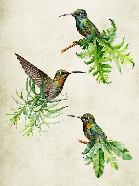 Botanical Humming Birds