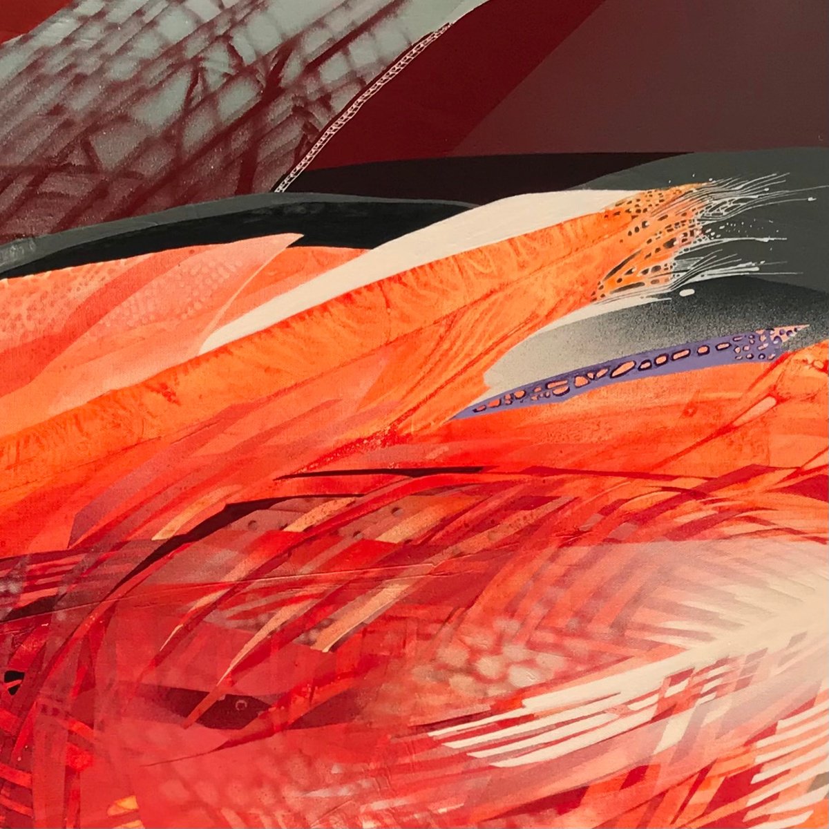 Organic Portrait Acrylic Painting By Marina Volkova, 31 X 31", Heartbeat, Original Artwork