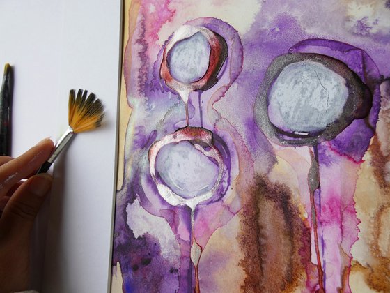 Late summer bloom - abstract watercolor