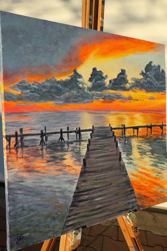 Calm at sunset, 50*50